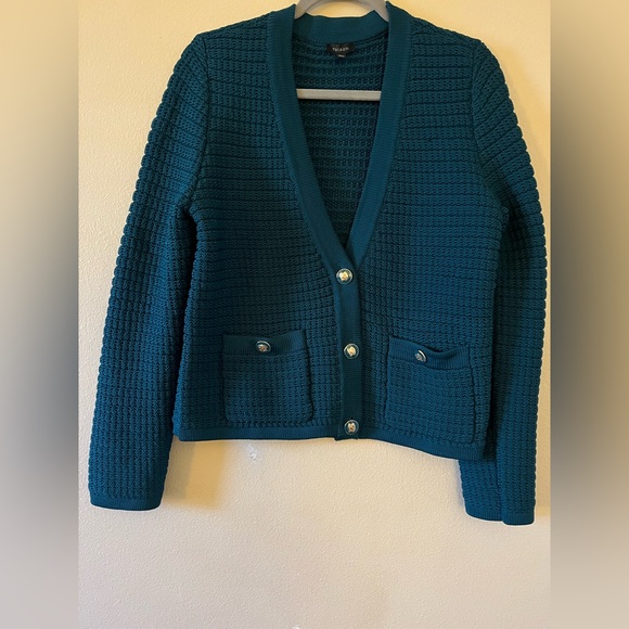 Talbots Kate Dark Teal Cardigan size M - Picture 3 of 7
